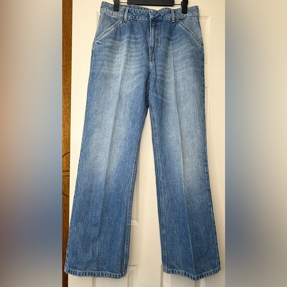Ba&sh Vecchi Faded Wide Leg Jeans Women’s 8 US Mid Rise Light Wash Boho - Picture 3 of 17